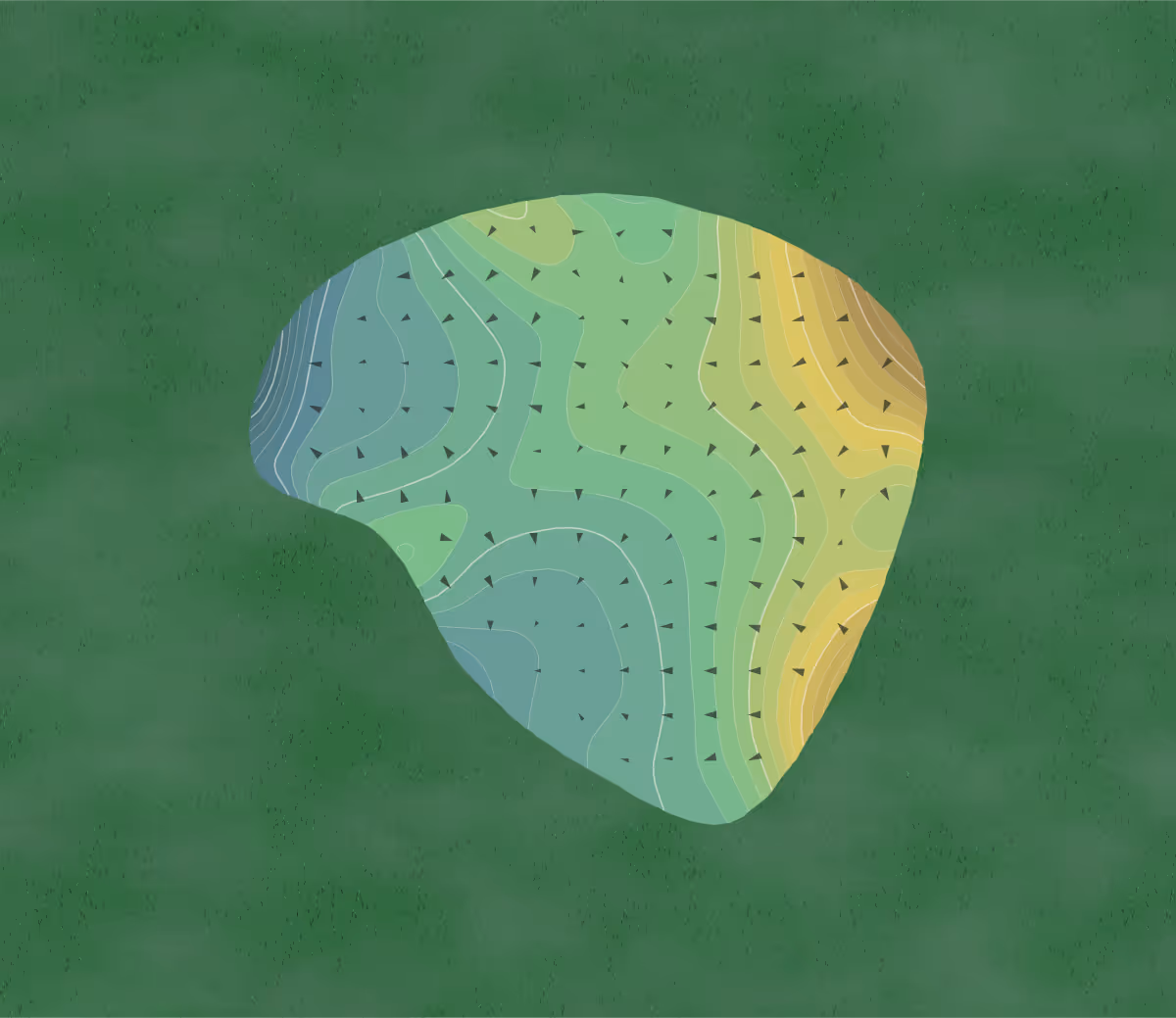 Green contour map of Rocky River in Concord, North Carolina — 109 elevation contours at a 3-inch interval with fall-line arrows, traced from 1-meter lidar