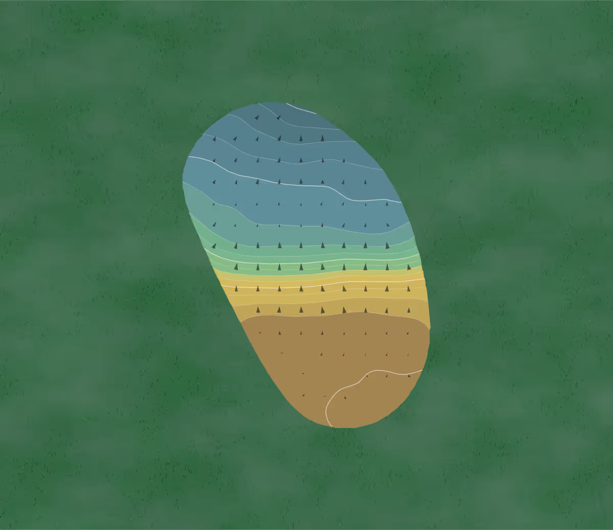 Green contour map of Rolling Acres Golf Course in Nova, Ohio — 117 elevation contours at a 3-inch interval with fall-line arrows, traced from 1-meter lidar
