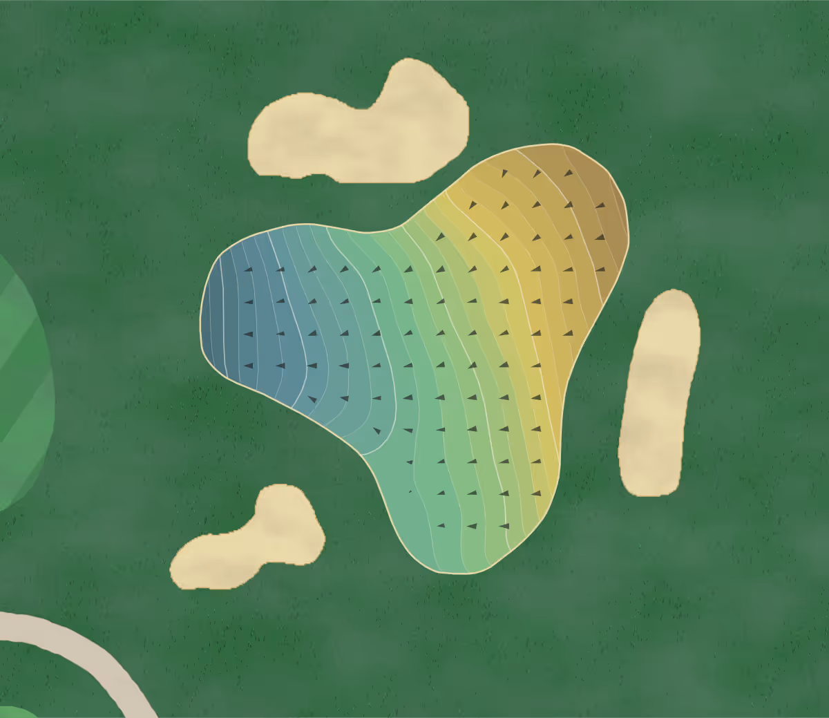 Green contour map of Rolling Hills in Wichita, Kansas — 192 elevation contours at a 3-inch interval with fall-line arrows, traced from 1-meter lidar