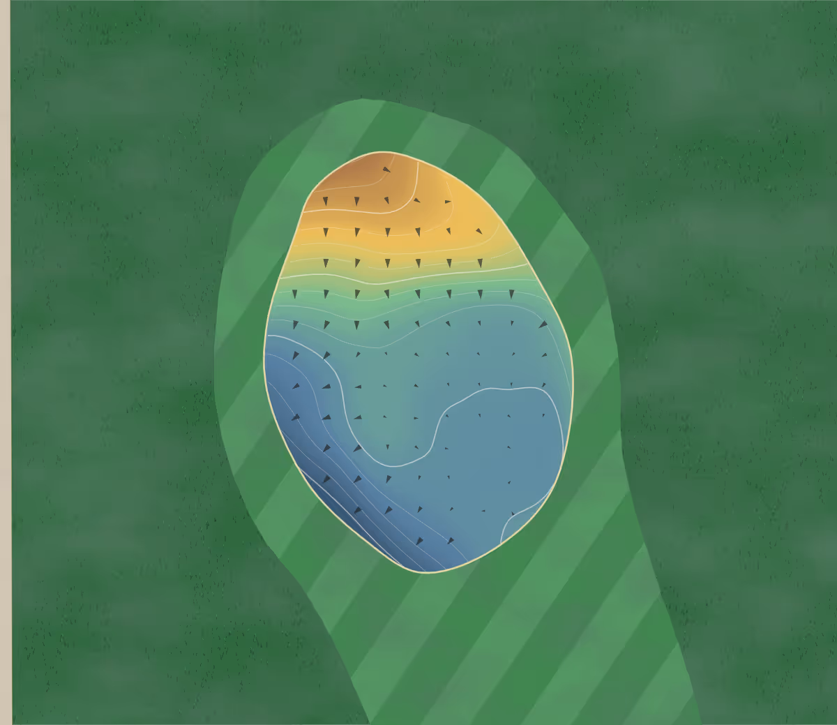 Green contour map of Rolling Hills in West Brook, Minnesota — 88 elevation contours at a 3-inch interval with fall-line arrows, traced from 1-meter lidar