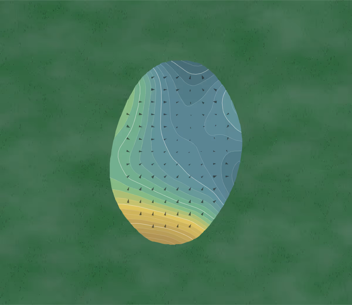 Green contour map of Rolling Hills Golf Estates in Ionia, Michigan — 201 elevation contours at a 3-inch interval with fall-line arrows, traced from 1-meter lidar
