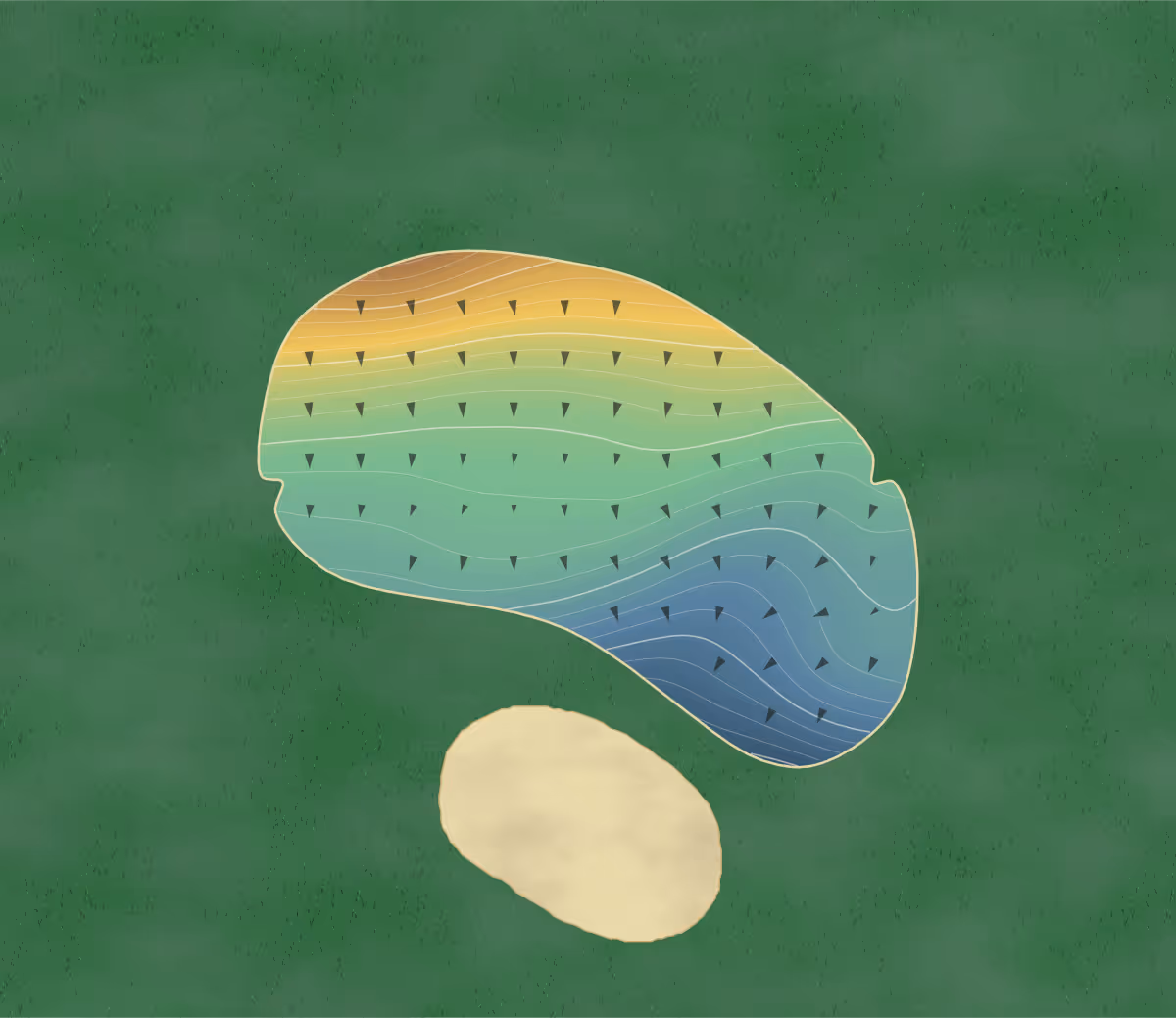 Green contour map of Rolling Oaks in Barron, Wisconsin: 184 elevation contours at a 3-inch interval with fall-line arrows, traced from 1-meter lidar