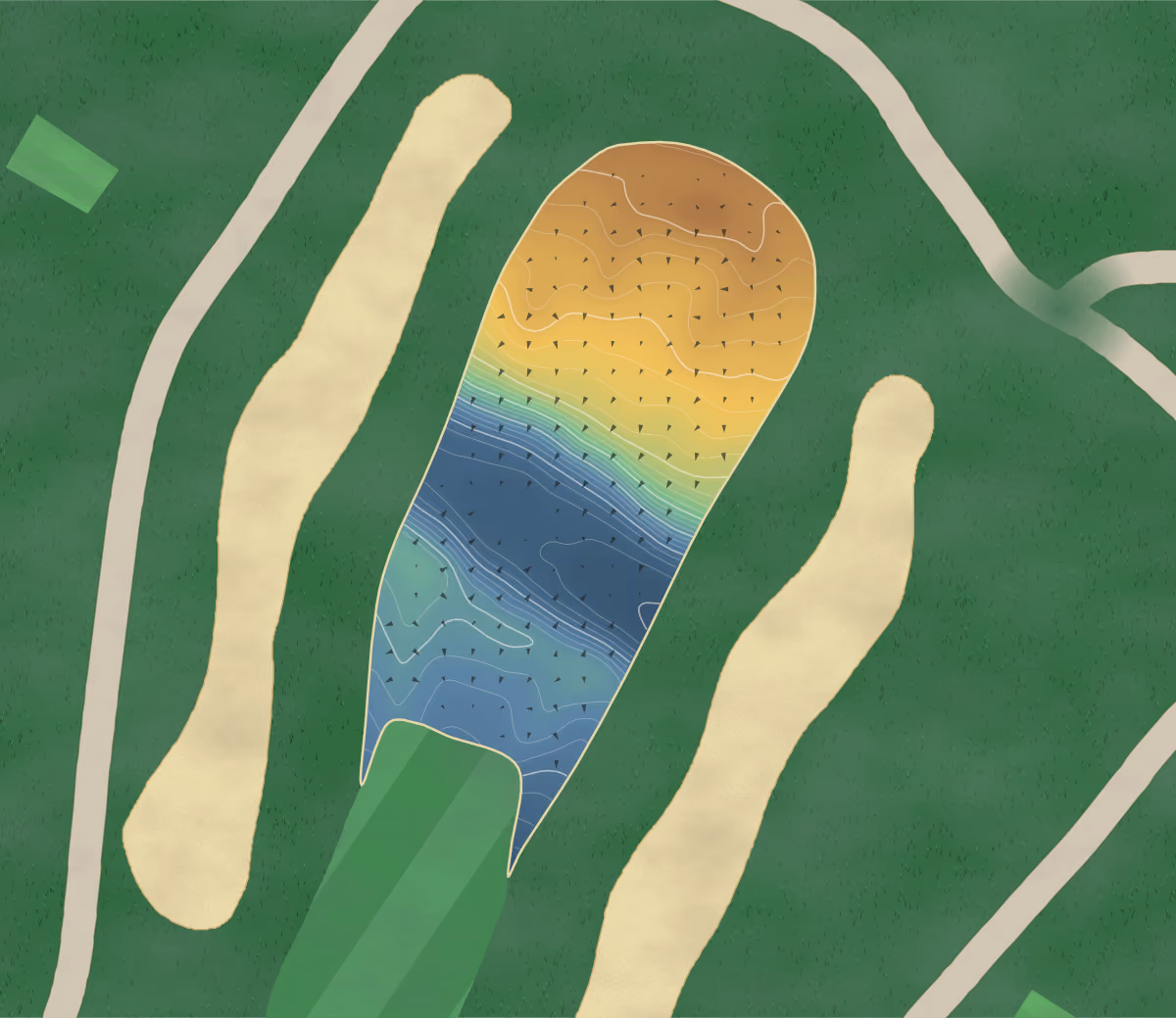 Green contour map of Rossmoor in Monroe Township, New Jersey: 131 elevation contours at a 3-inch interval with fall-line arrows, traced from 1-meter lidar