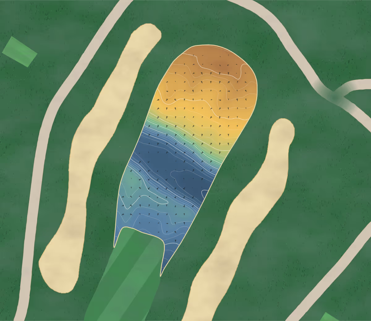 Green contour map of Rossmoor in Monroe Township, New Jersey — 131 elevation contours at a 3-inch interval with fall-line arrows, traced from 1-meter lidar