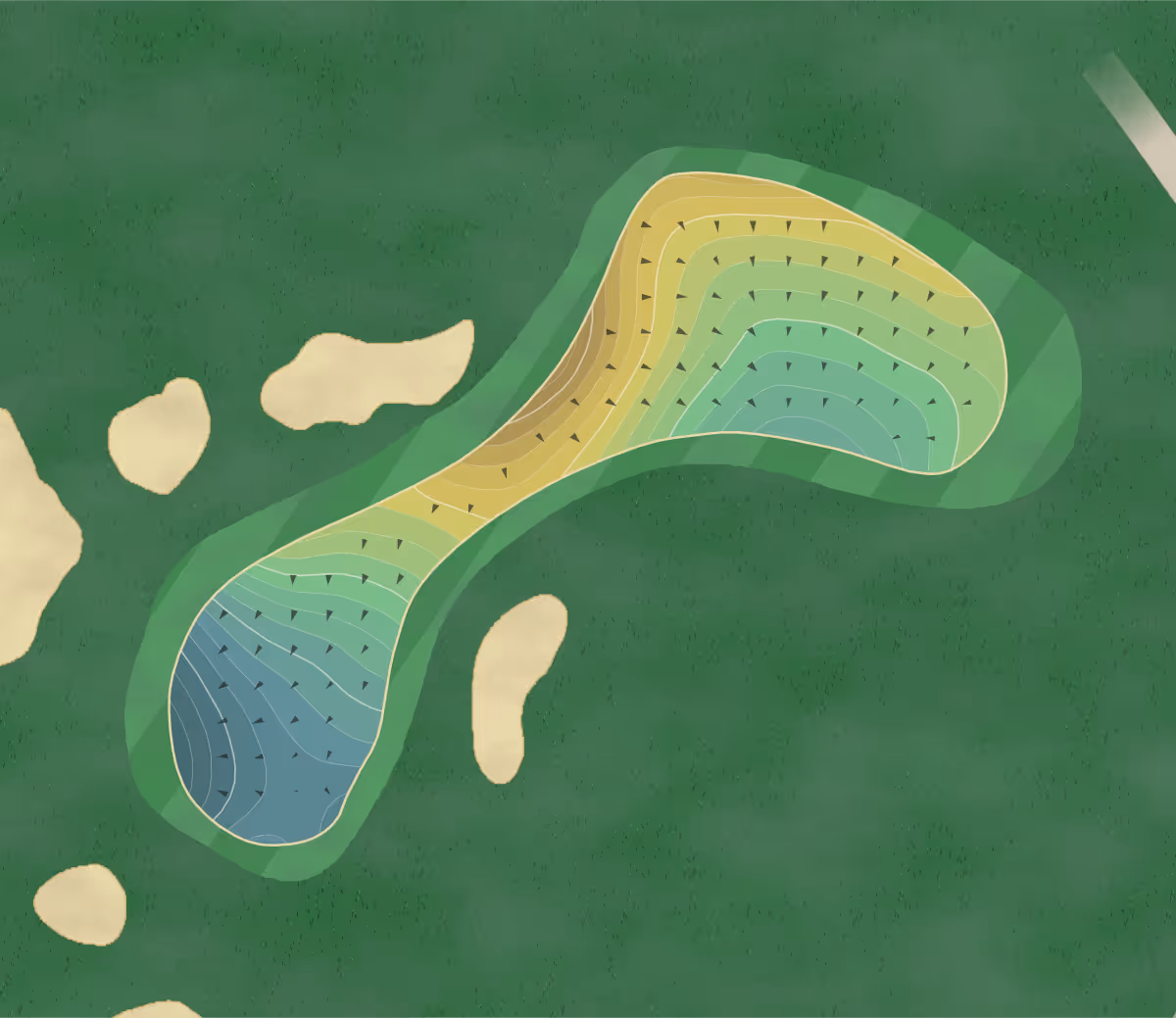 Green contour map of Royal New in Providence Forge, Virginia — 351 elevation contours at a 3-inch interval with fall-line arrows, traced from 1-meter lidar