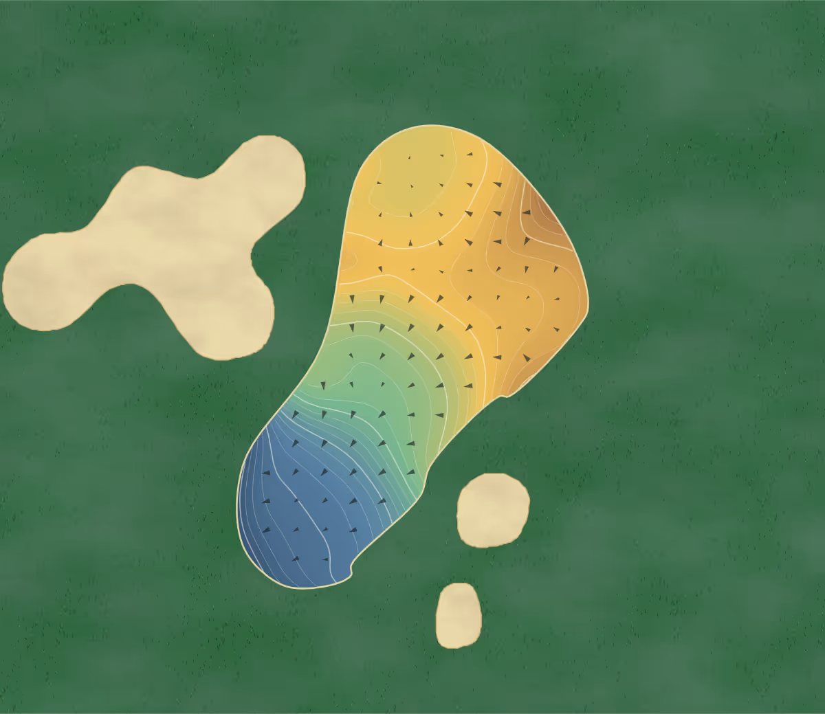 Green contour map of RTJ Golf Trail at Grand National - Lake in Opelika, Alabama: 251 elevation contours at a 3-inch interval with fall-line arrows, traced from 1-meter lidar