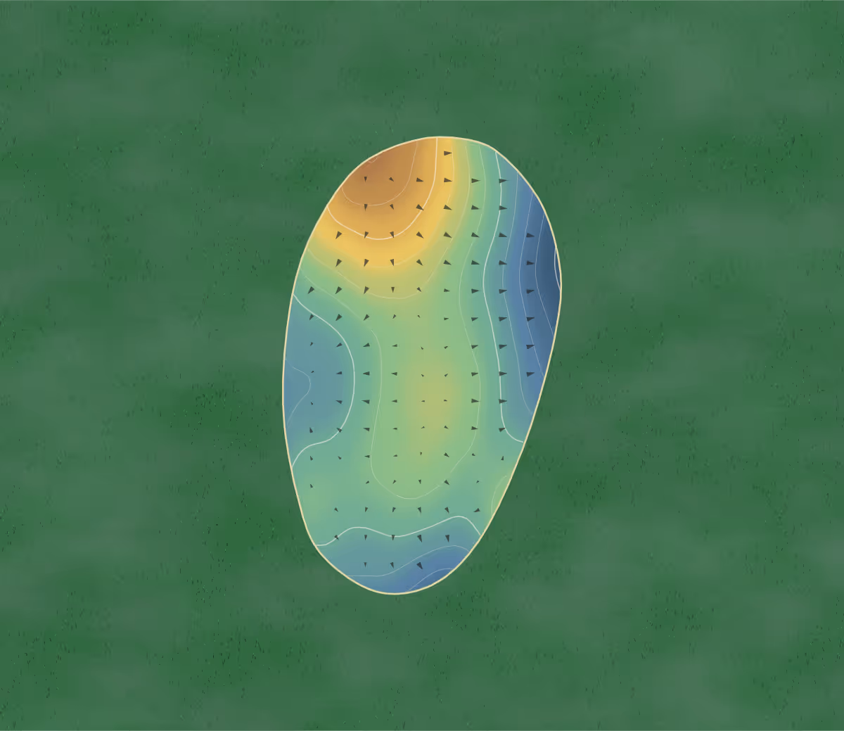 Green contour map of Saddle Ridge in Portage, Wisconsin: 84 elevation contours at a 3-inch interval with fall-line arrows, traced from 1-meter lidar