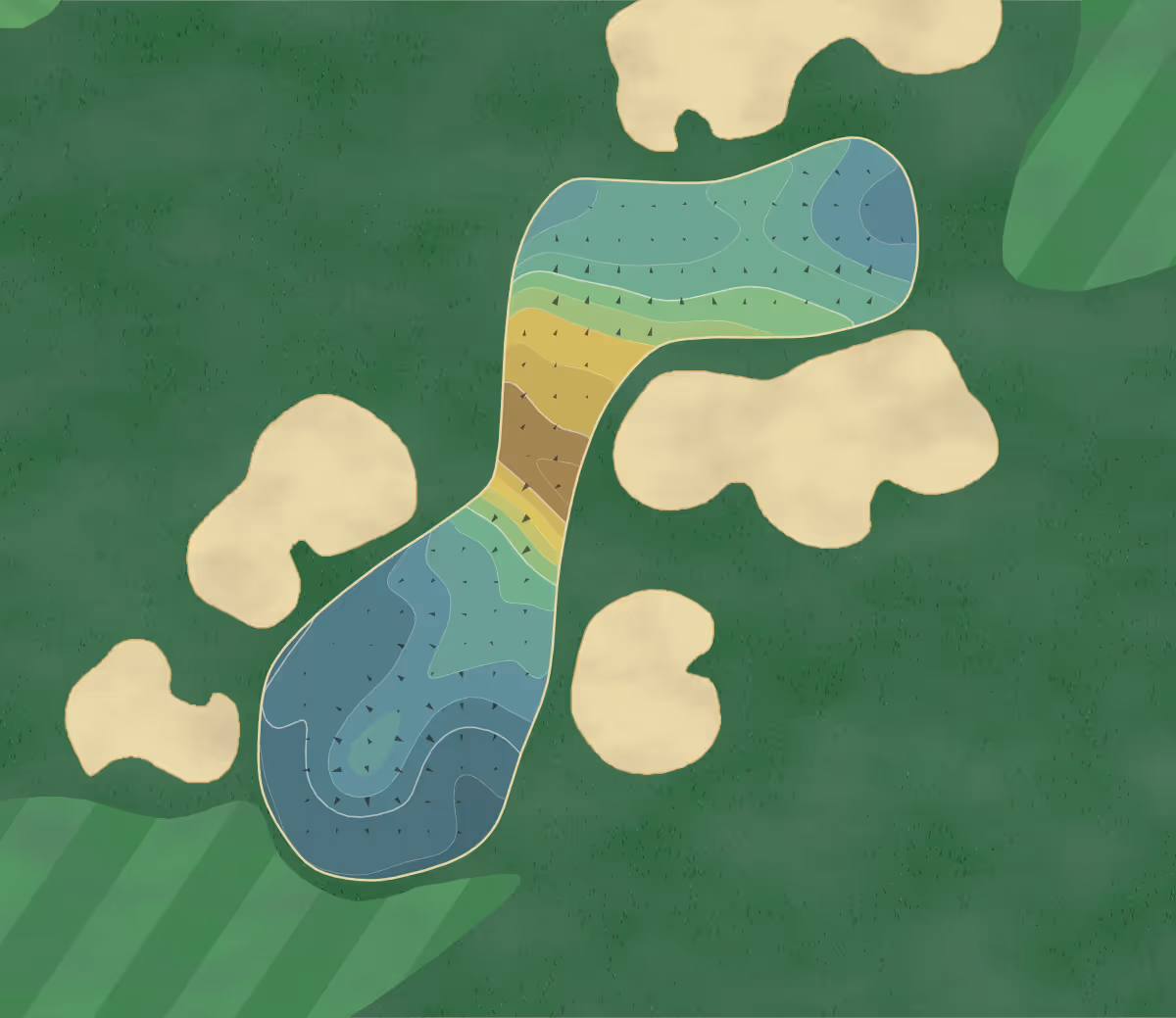 Green contour map of Sailfish Pointe in Stuart, Florida — 163 elevation contours at a 3-inch interval with fall-line arrows, traced from 1-meter lidar