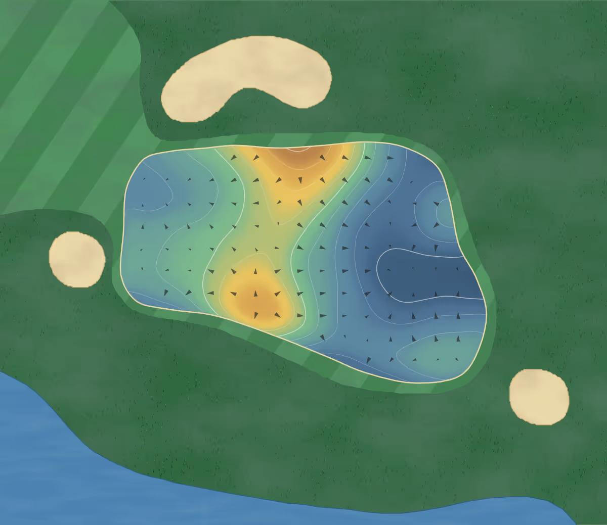 Green contour map of Saint-Prime in Saint Prime, Canada — 166 elevation contours at a 8-centimeter interval with fall-line arrows, traced from 1-meter lidar