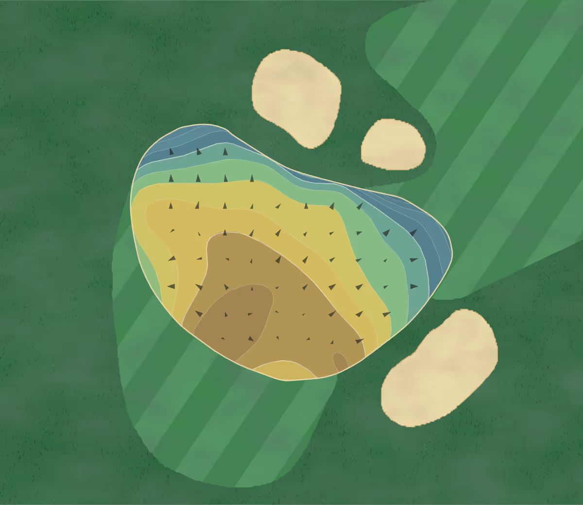 Green contour map of Sakonnet GC in Little Compton, Rhode Island — 191 elevation contours at a 3-inch interval with fall-line arrows, traced from 1-meter lidar