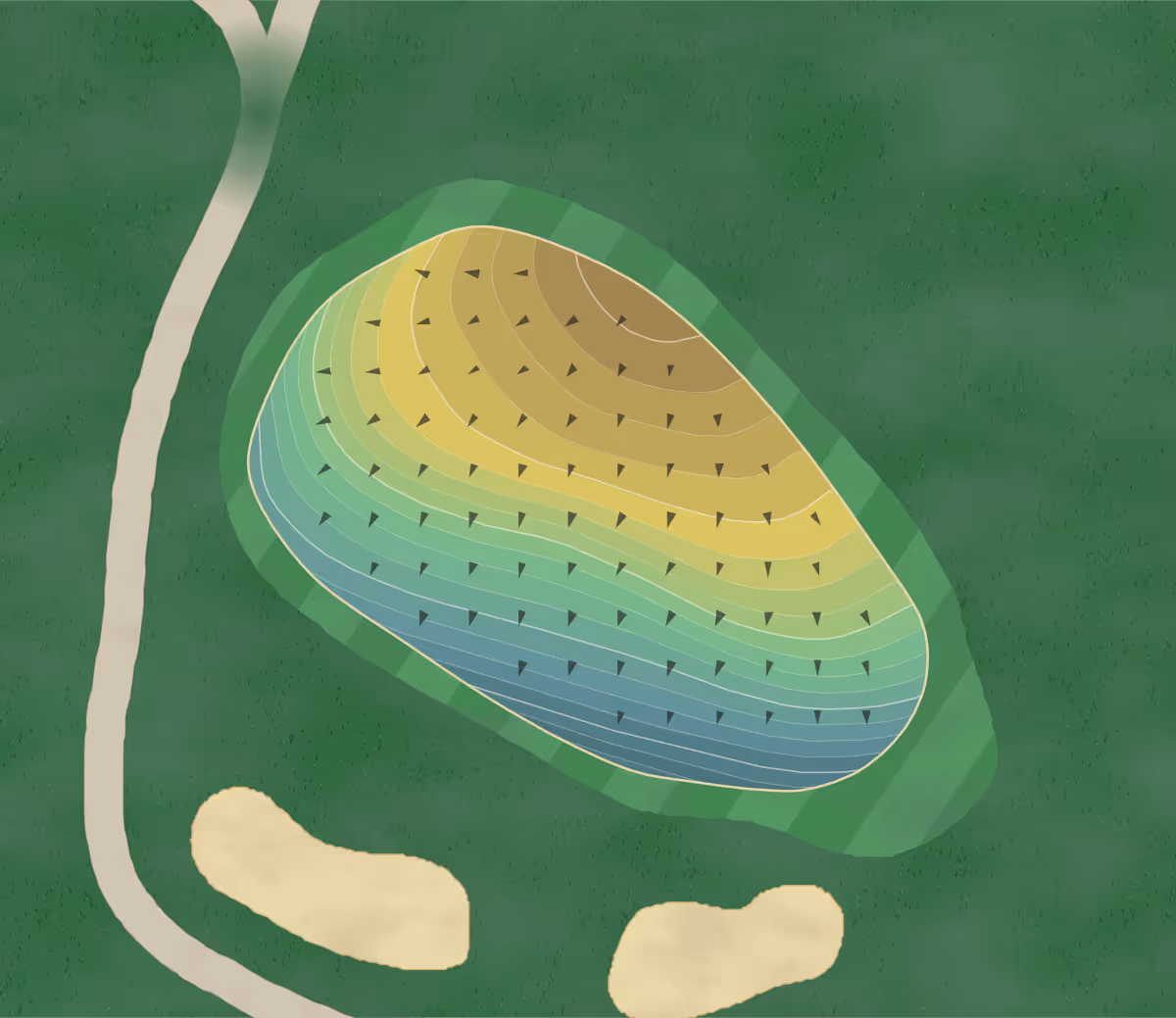 Green contour map of Salt Fork in Ohio, United States — 246 elevation contours at a 3-inch interval with fall-line arrows, traced from 1-meter lidar
