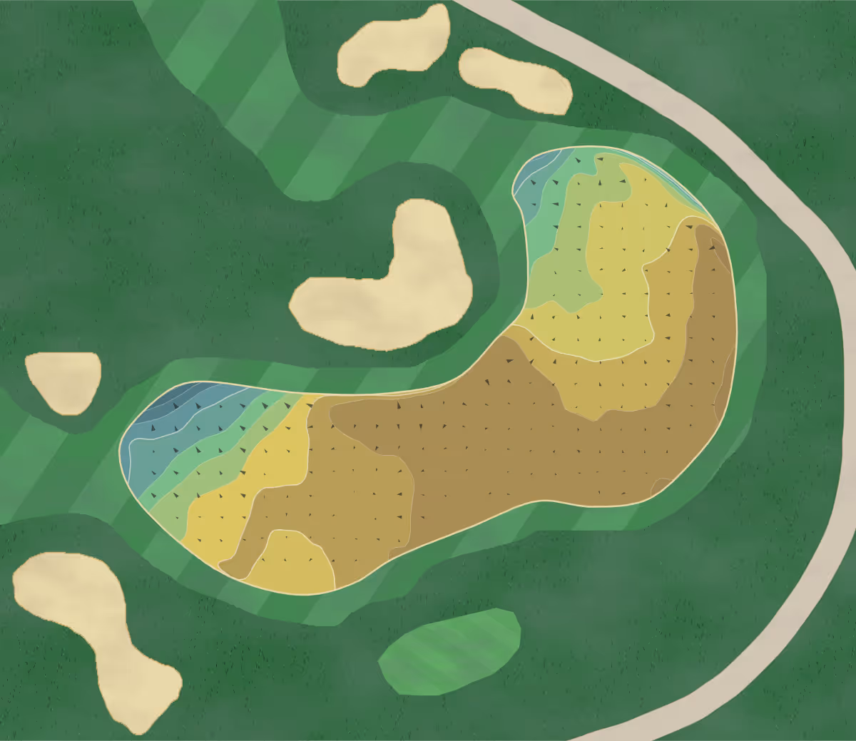 Green contour map of Samoset Resort in Rockport, Maine — 246 elevation contours at a 3-inch interval with fall-line arrows, traced from 1-meter lidar