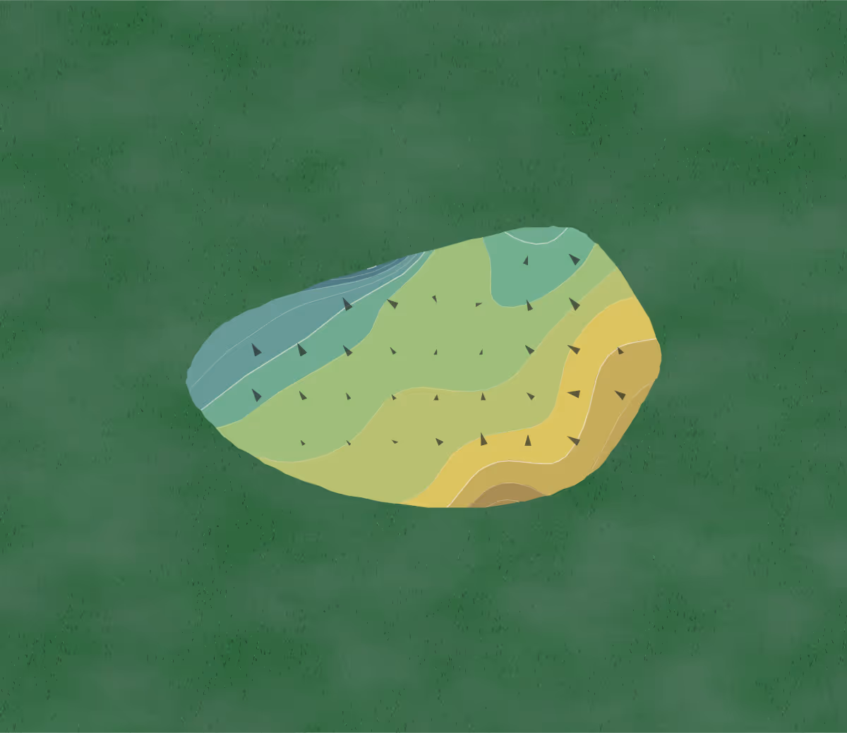 Green contour map of San Ignacio in Green Valley, Arizona — 80 elevation contours at a 3-inch interval with fall-line arrows, traced from 1-meter lidar
