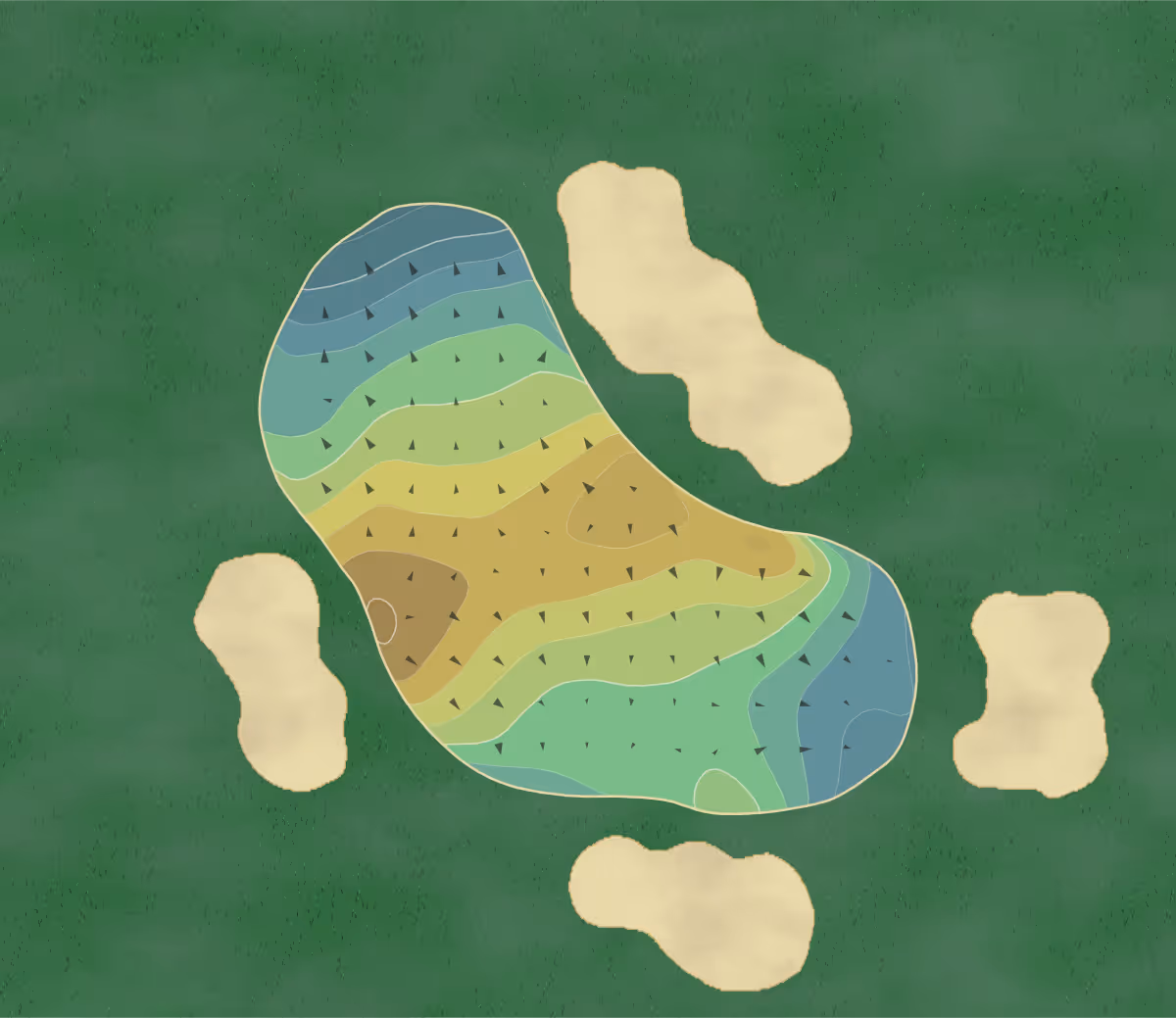 Green contour map of Sandy Run in Oreland, Pennsylvania — 112 elevation contours at a 3-inch interval with fall-line arrows, traced from 1-meter lidar