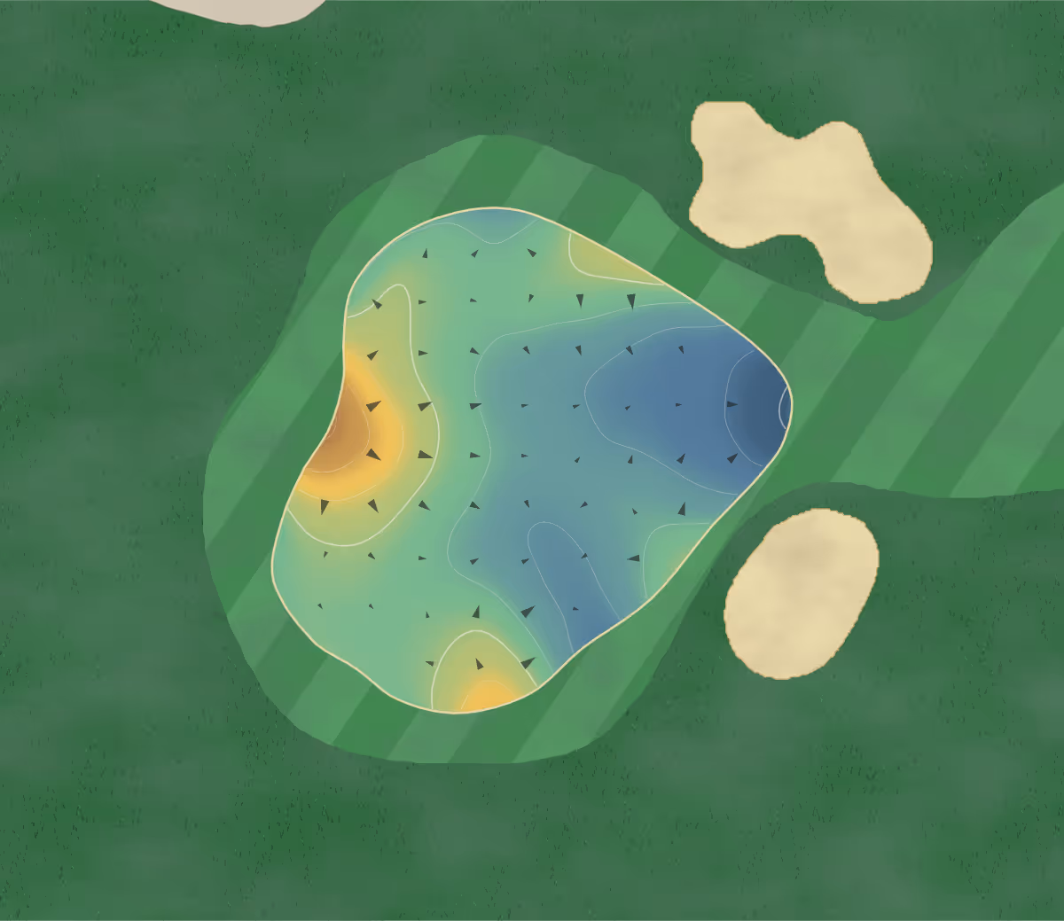Green contour map of Santa Rosa Golf in Santa Rosa Beach, Florida — 112 elevation contours at a 3-inch interval with fall-line arrows, traced from 1-meter lidar