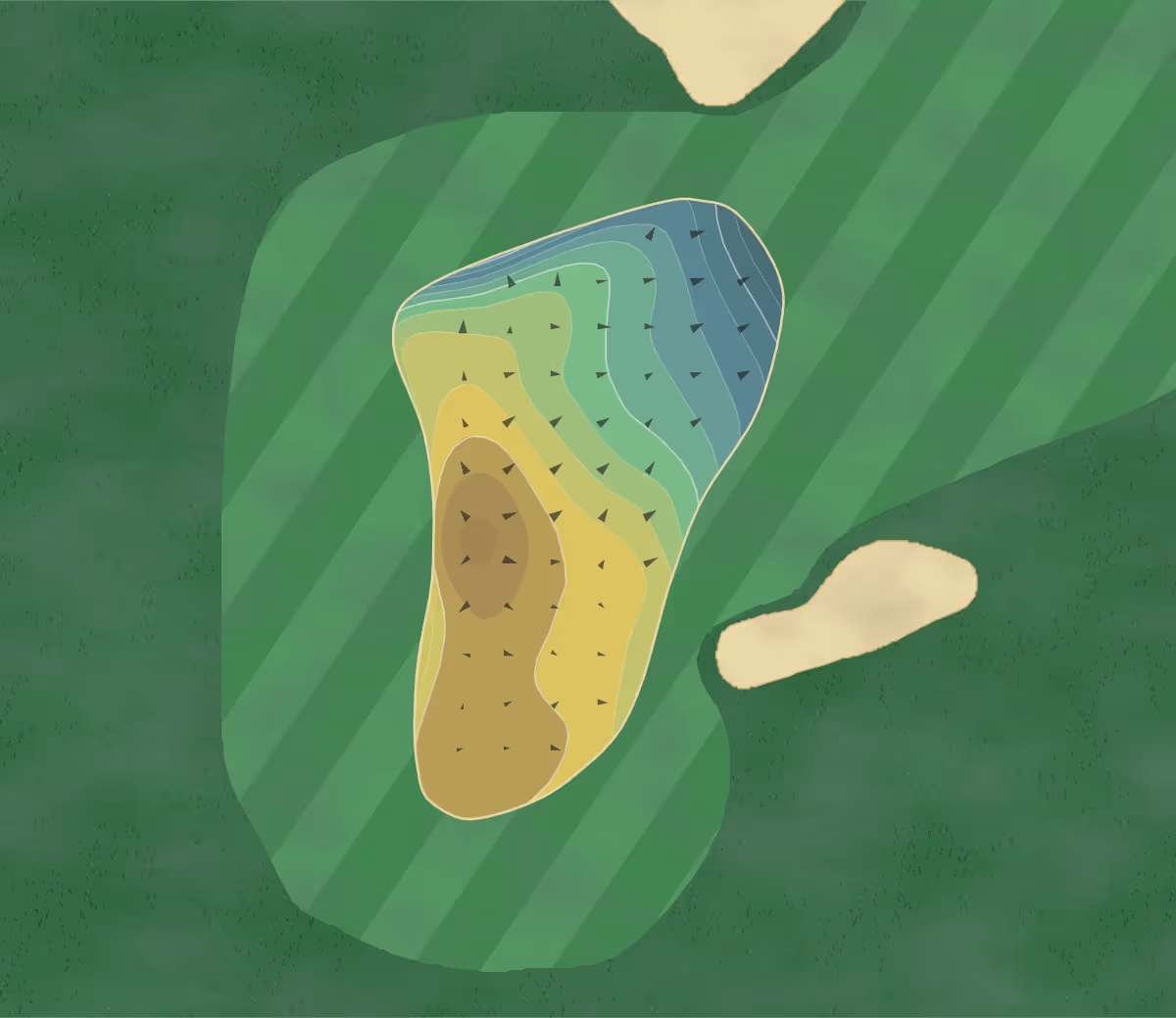 Green contour map of Savannah Golf Club in Savannah, Georgia — 200 elevation contours at a 3-inch interval with fall-line arrows, traced from 1-meter lidar