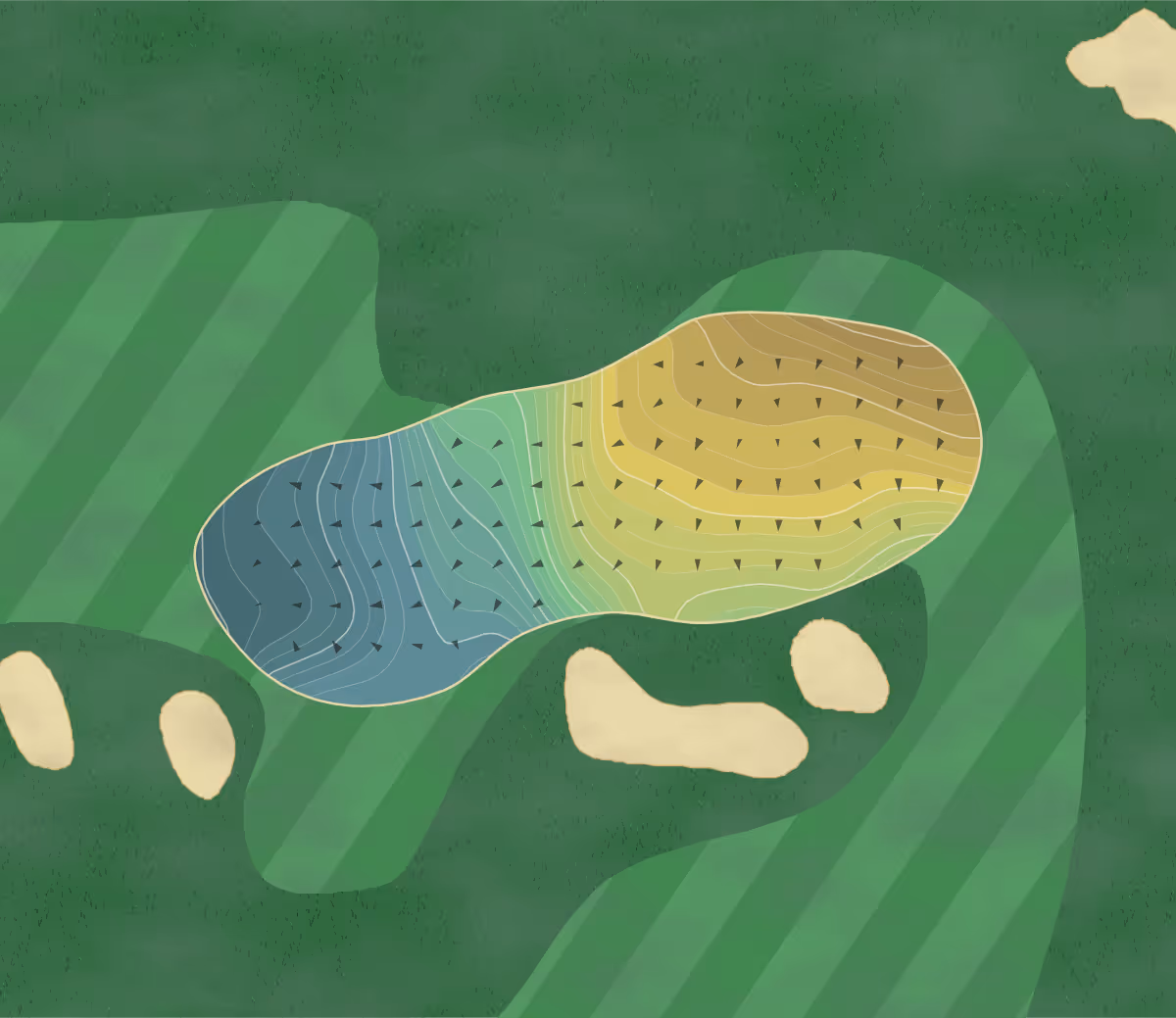 Green contour map of Schuylkill CC in Orwigsburg, Pennsylvania — 386 elevation contours at a 3-inch interval with fall-line arrows, traced from 1-meter lidar