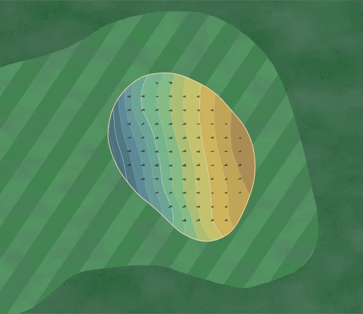 Green contour map of Scobey GC in Scobey, Montana — 85 elevation contours at a 3-inch interval with fall-line arrows, traced from 1-meter lidar