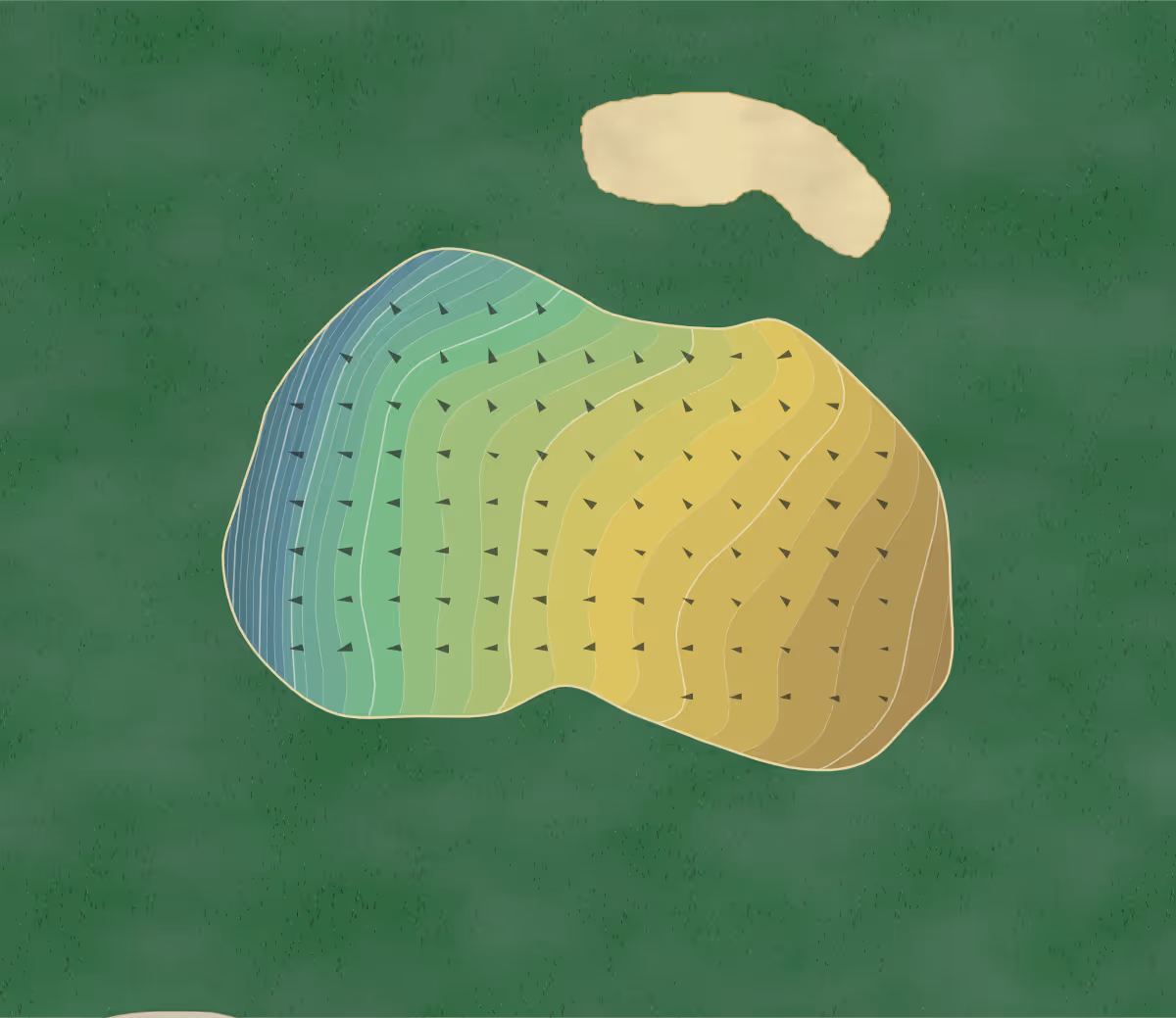 Green contour map of Sea Ranch in Sea Ranch, California — 253 elevation contours at a 3-inch interval with fall-line arrows, traced from 1-meter lidar