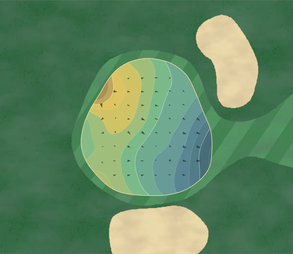Green contour map of Seabee in Port Hueneme, California — 152 elevation contours at a 3-inch interval with fall-line arrows, traced from 1-meter lidar