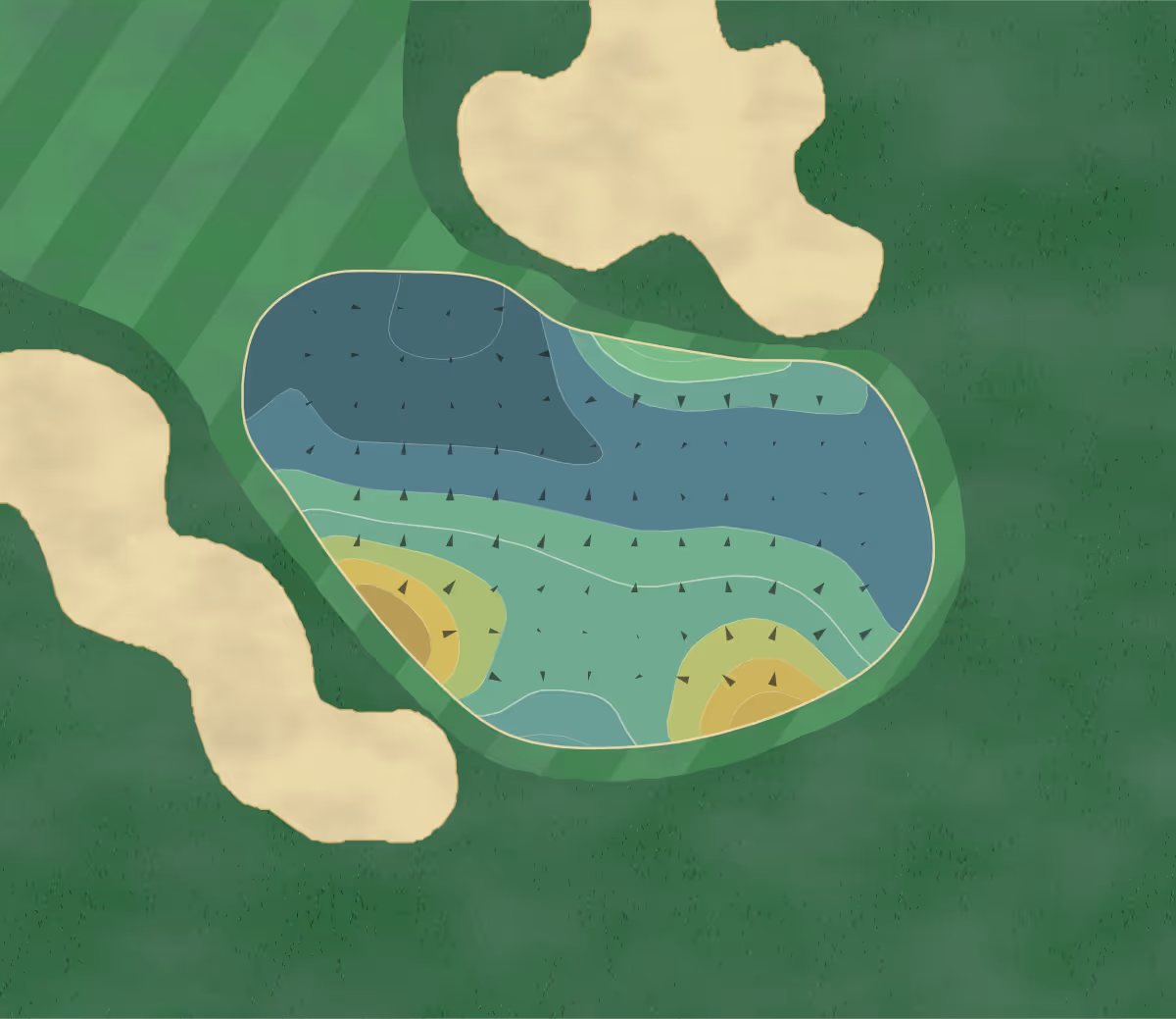 Green contour map of Seattle in Seattle, Washington — 251 elevation contours at a 3-inch interval with fall-line arrows, traced from 1-meter lidar