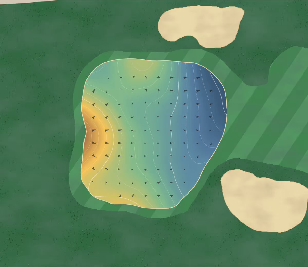 Green contour map of Sedalia Cc in Sedalia, Missouri — 159 elevation contours at a 3-inch interval with fall-line arrows, traced from 1-meter lidar