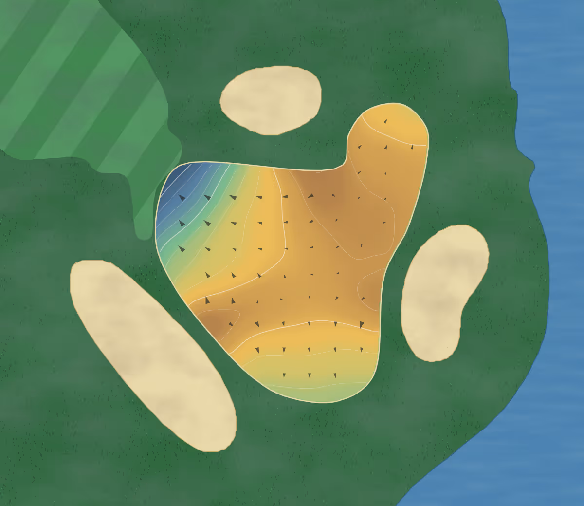 Green contour map of Seminole Lake in Seminole, Florida — 146 elevation contours at a 3-inch interval with fall-line arrows, traced from 1-meter lidar