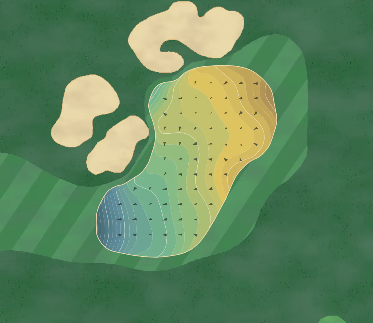 Green contour map of Seven Canyons in Sedona, Arizona — 244 elevation contours at a 3-inch interval with fall-line arrows, traced from 1-meter lidar