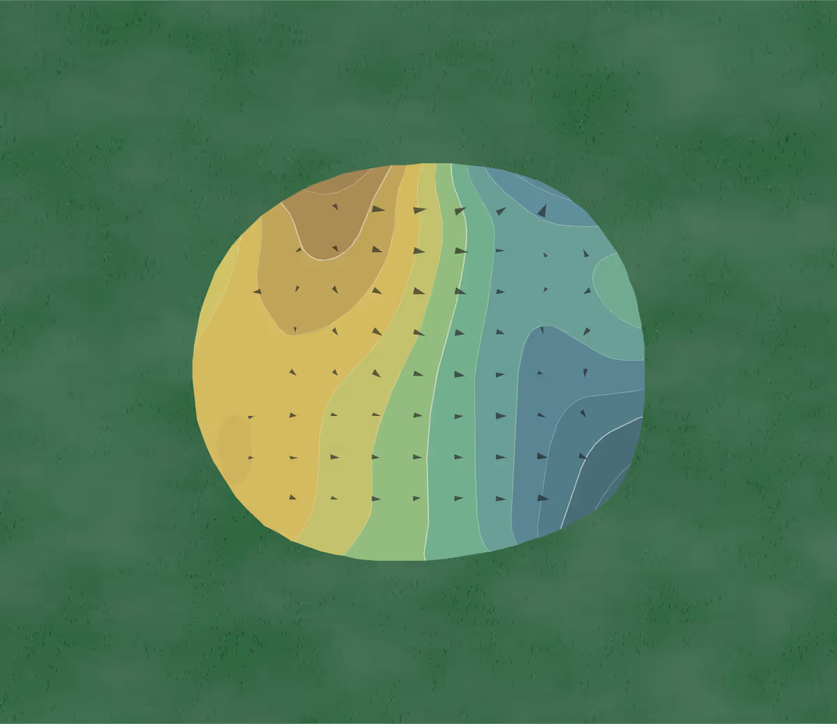 Green contour map of Seven Hills in Spring Hill, Florida — 11 elevation contours at a 3-inch interval with fall-line arrows, traced from 1-meter lidar