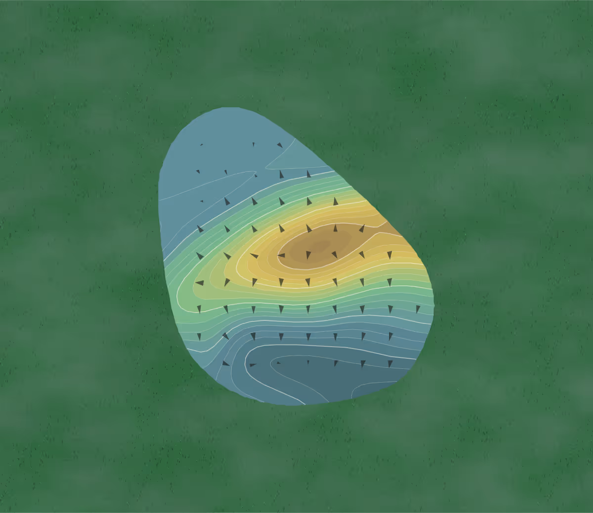 Green contour map of Seven Lakes Golf & Tennis Community Seven Lakes Golf Course in Ft. Myers, Florida — 278 elevation contours at a 3-inch interval with fall-line arrows, traced from 1-meter lidar