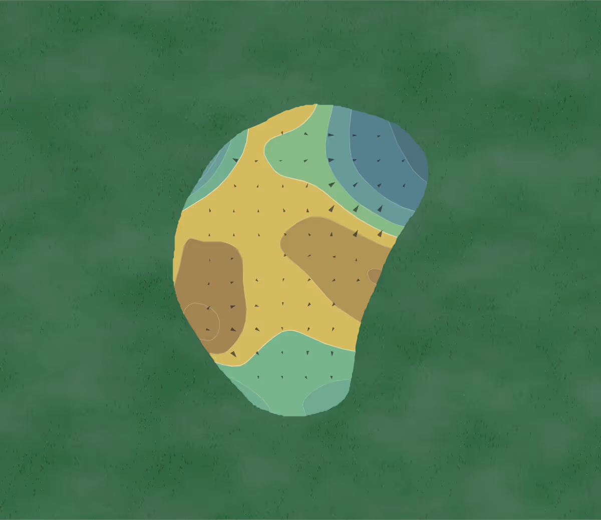 Green contour map of Seville in Gilbert, Arizona — 155 elevation contours at a 3-inch interval with fall-line arrows, traced from 1-meter lidar