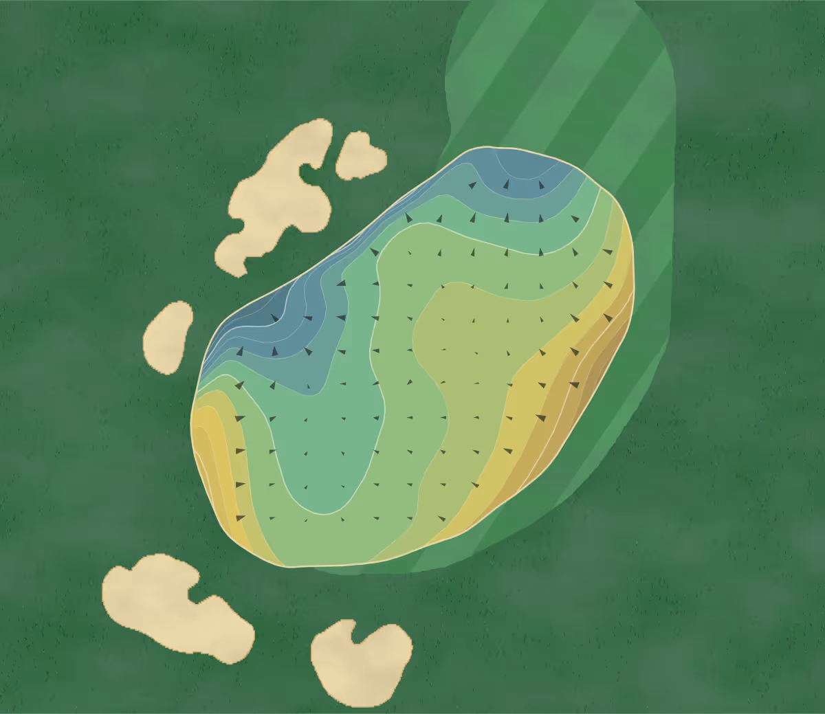 Green contour map of Shadow Creek in North Las Vegas, Nevada — 397 elevation contours at a 3-inch interval with fall-line arrows, traced from 1-meter lidar