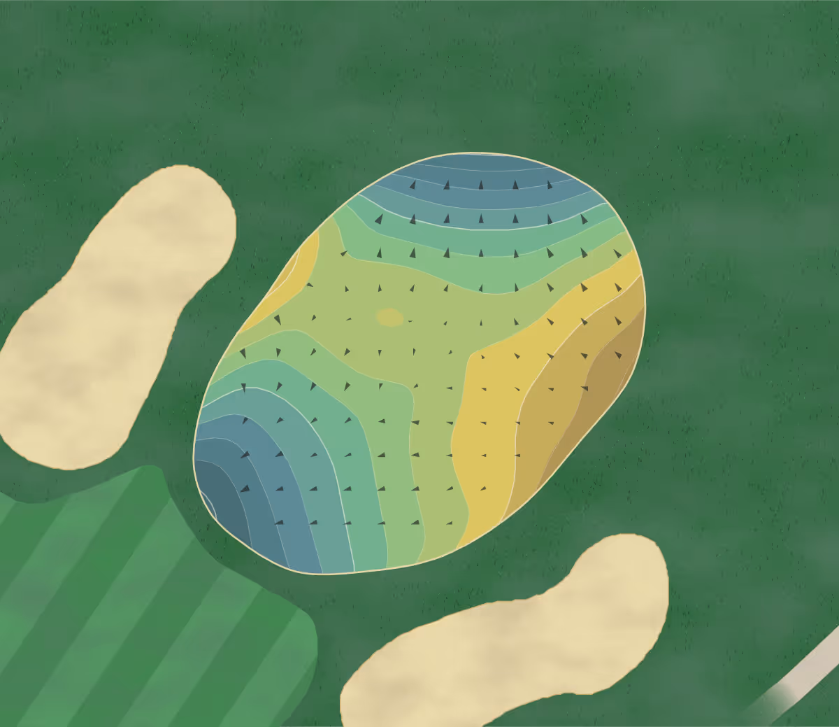 Green contour map of Shawnee GC in Louisville, Kentucky — 192 elevation contours at a 3-inch interval with fall-line arrows, traced from 1-meter lidar
