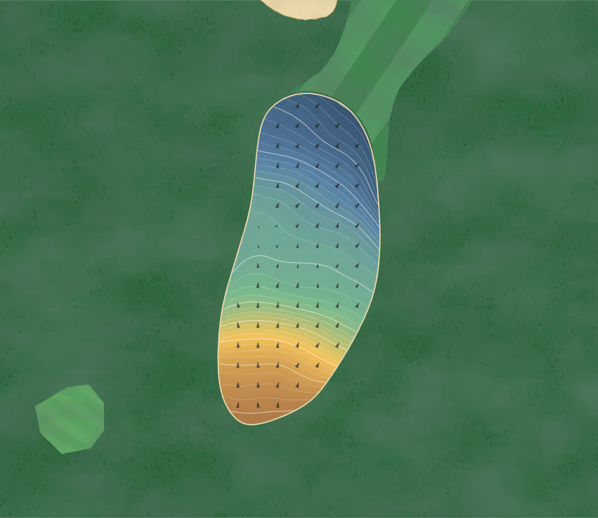 Green contour map of Shawnee CC in Shawnee, Kansas: 259 elevation contours at a 3-inch interval with fall-line arrows, traced from 1-meter lidar
