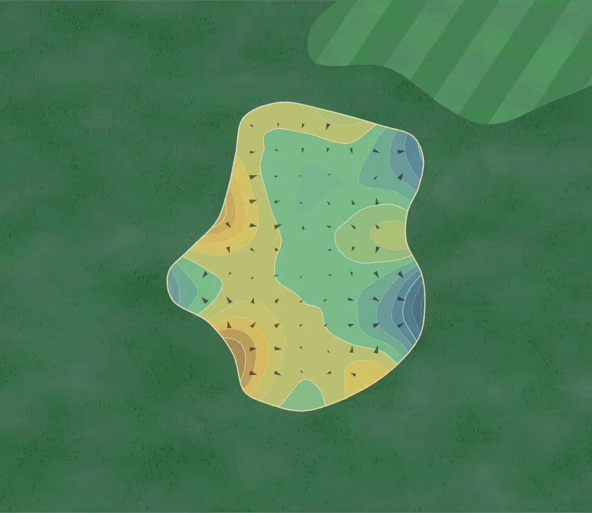 Green contour map of Shell Landing in Gautier, Mississippi — 215 elevation contours at a 3-inch interval with fall-line arrows, traced from 1-meter lidar