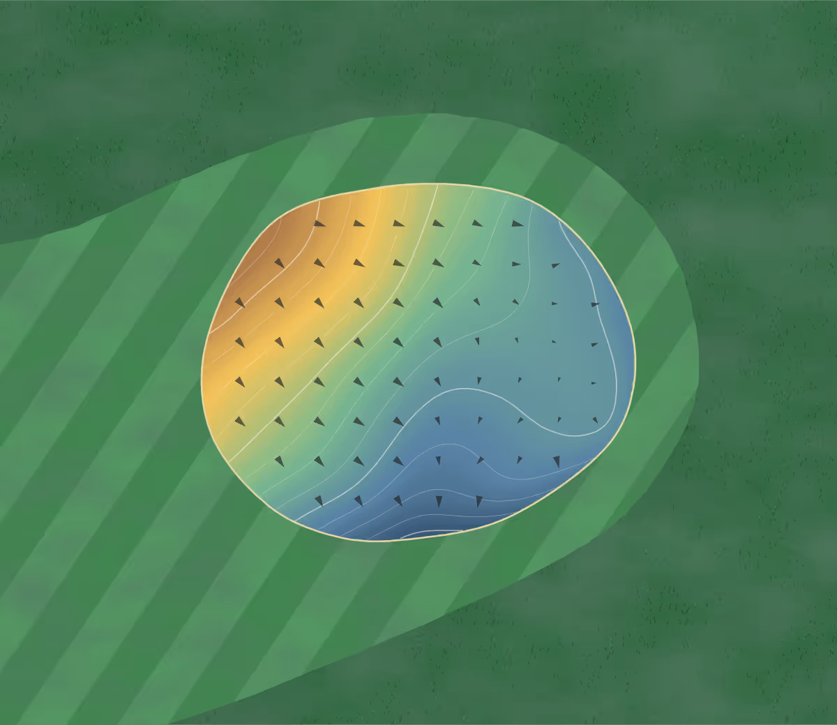 Green contour map of Sidney CC in Sidney, New York: 83 elevation contours at a 3-inch interval with fall-line arrows, traced from 1-meter lidar