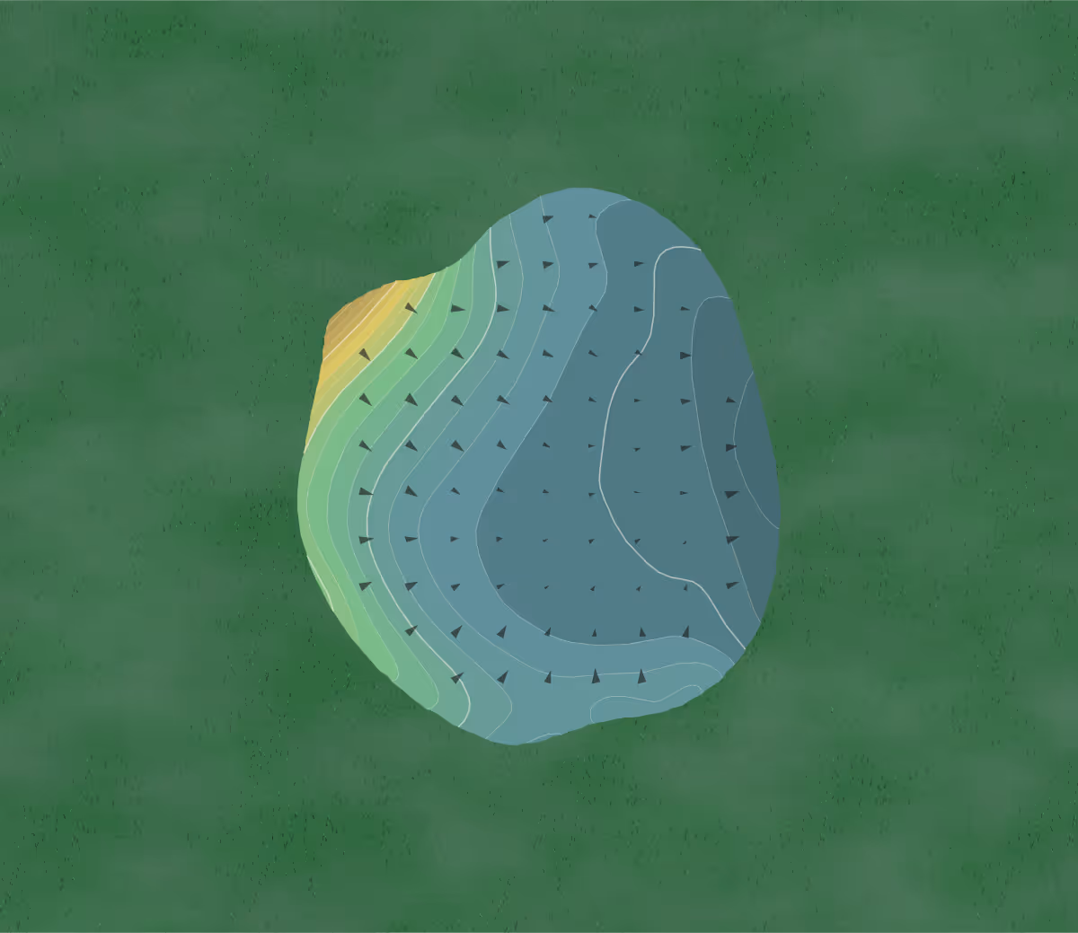Green contour map of Signal Hills in Panama City, Florida — 85 elevation contours at a 3-inch interval with fall-line arrows, traced from 1-meter lidar