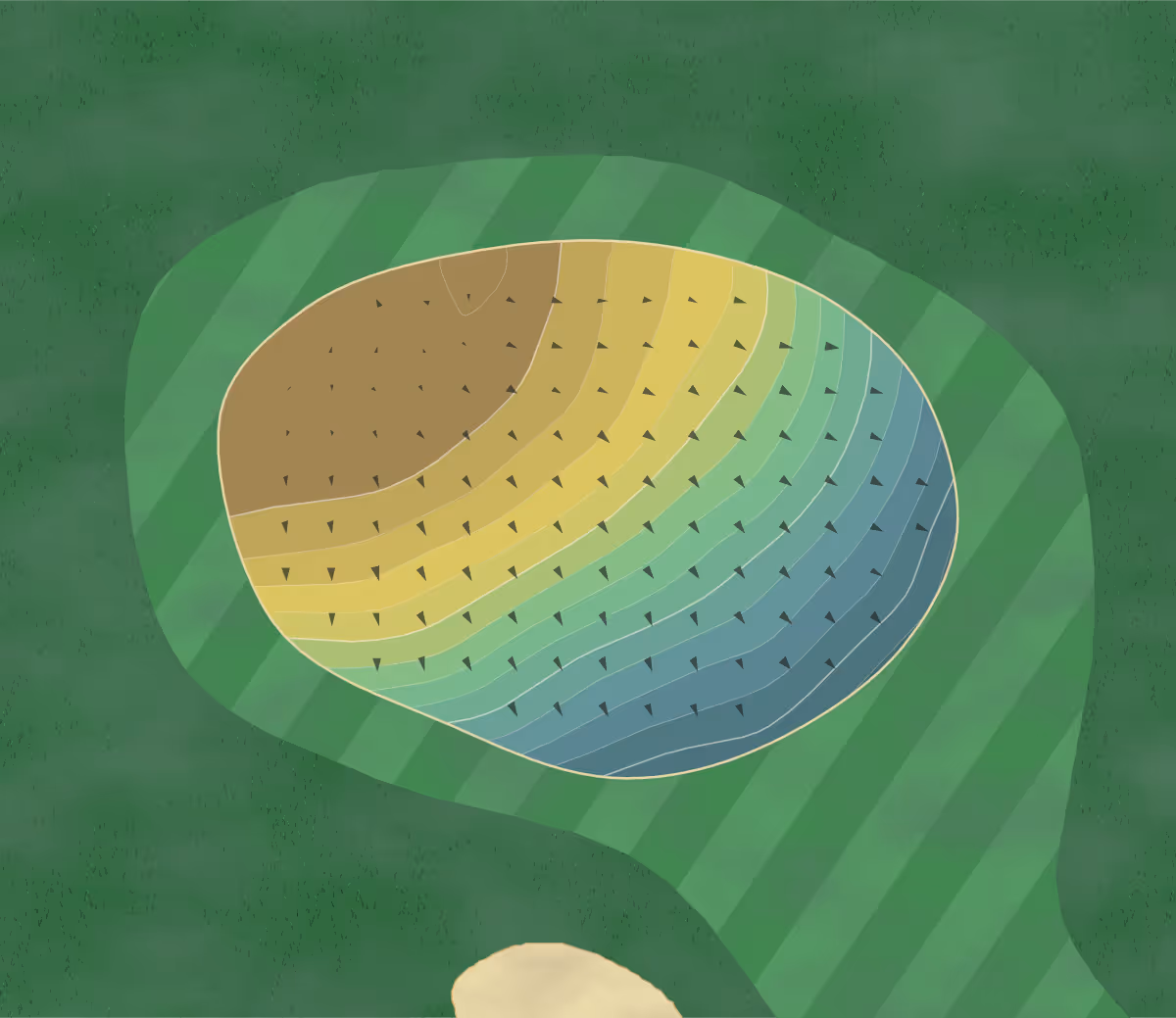 Green contour map of Signal Point in Niles, Michigan — 76 elevation contours at a 3-inch interval with fall-line arrows, traced from 1-meter lidar