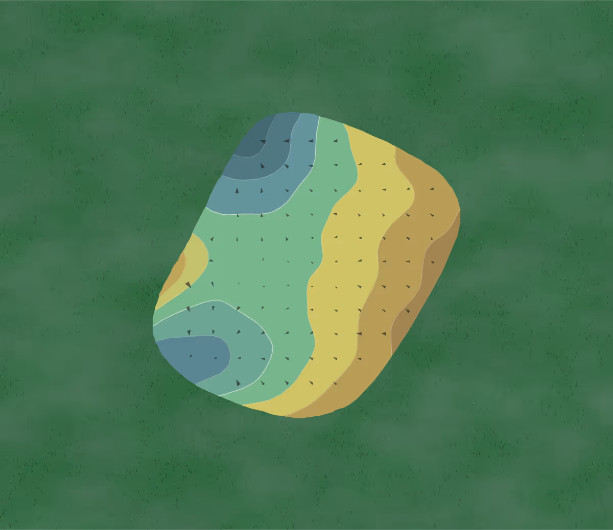 Green contour map of Sinking Valley in Altoona, Pennsylvania — 6 elevation contours at a 3-inch interval with fall-line arrows, traced from 1-meter lidar
