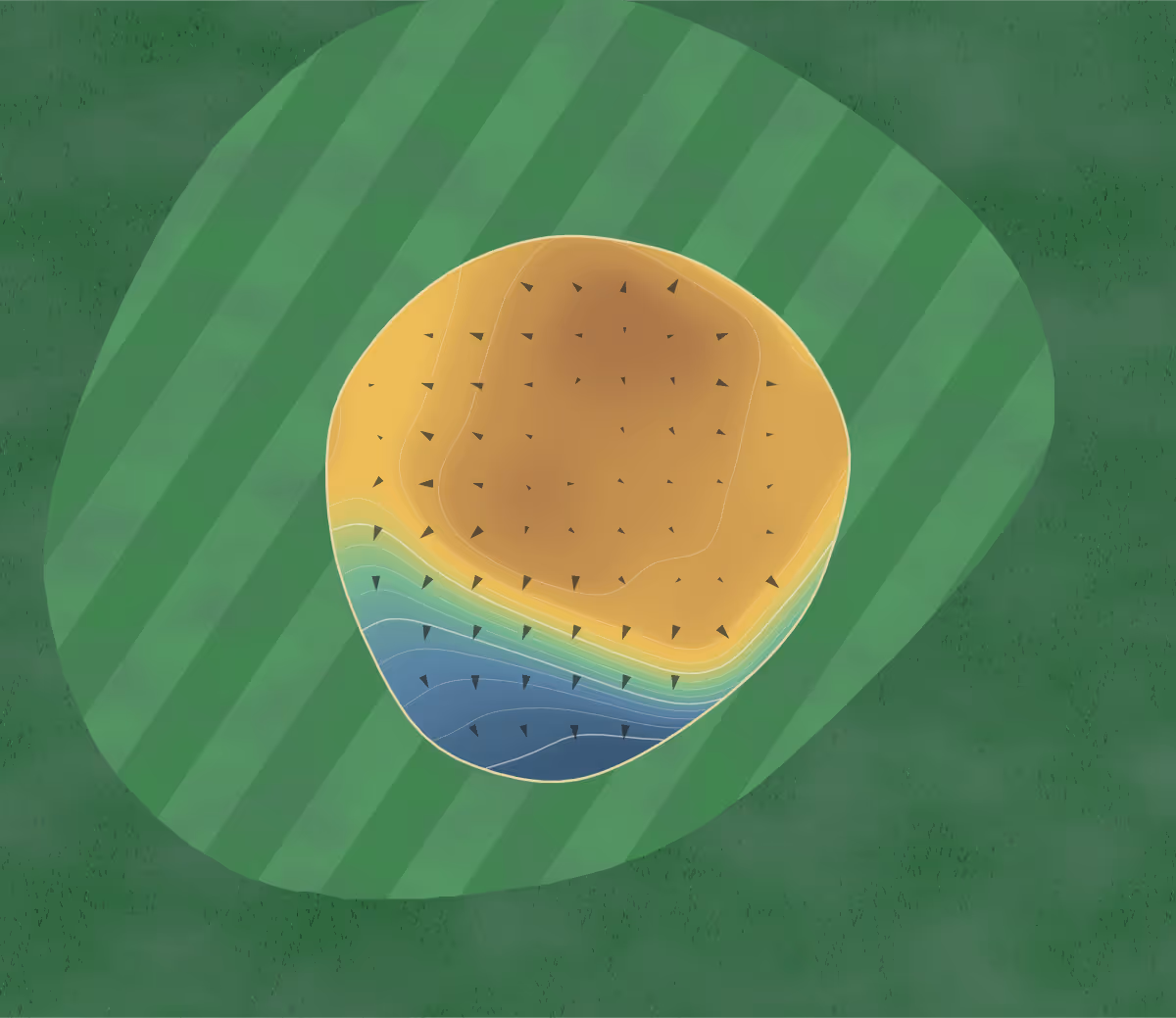 Green contour map of Sioux Valley in Alton, Iowa: 89 elevation contours at a 3-inch interval with fall-line arrows, traced from 1-meter lidar