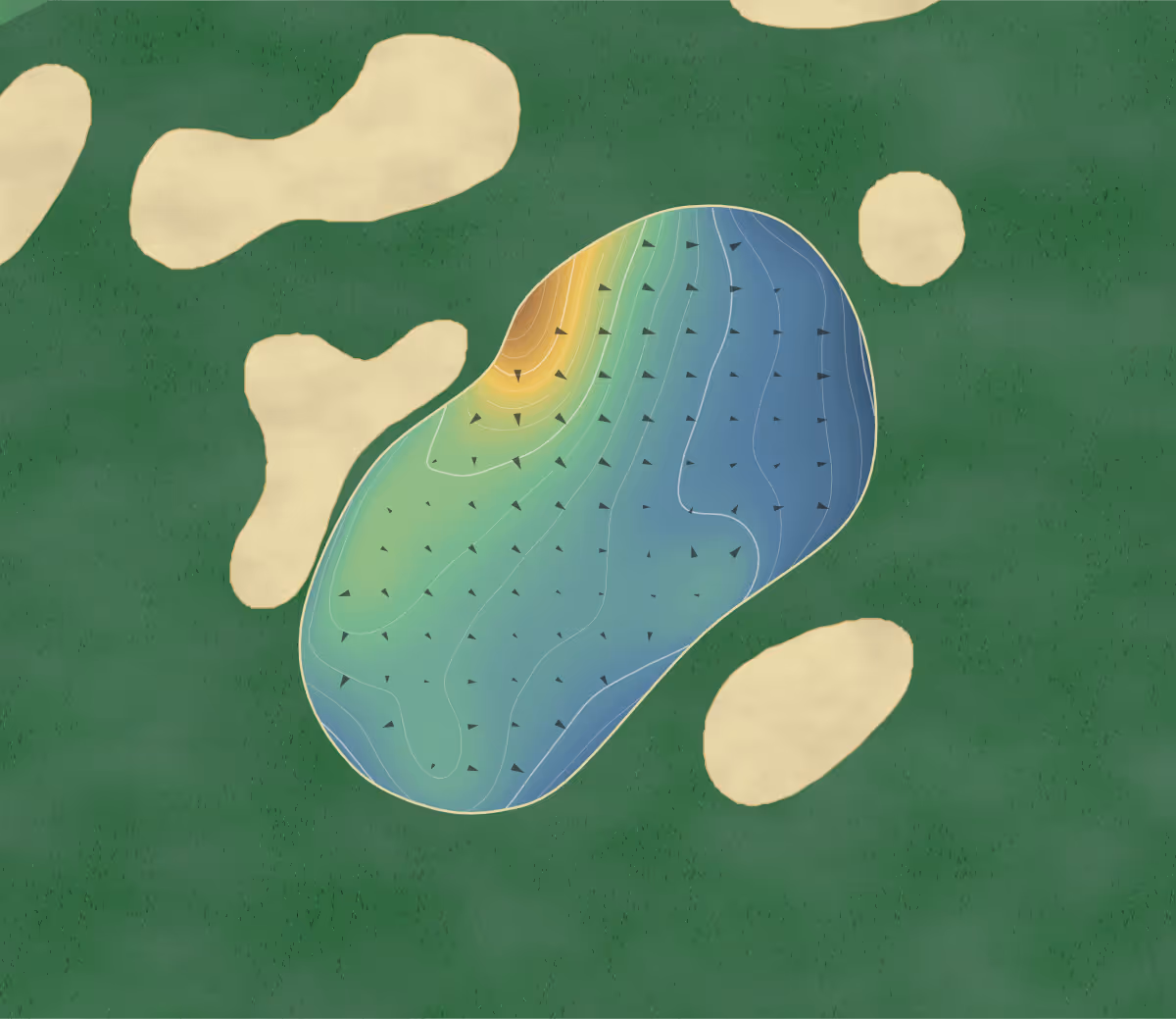 Green contour map of Siwanoy in Bronxville, New York: 286 elevation contours at a 3-inch interval with fall-line arrows, traced from 1-meter lidar