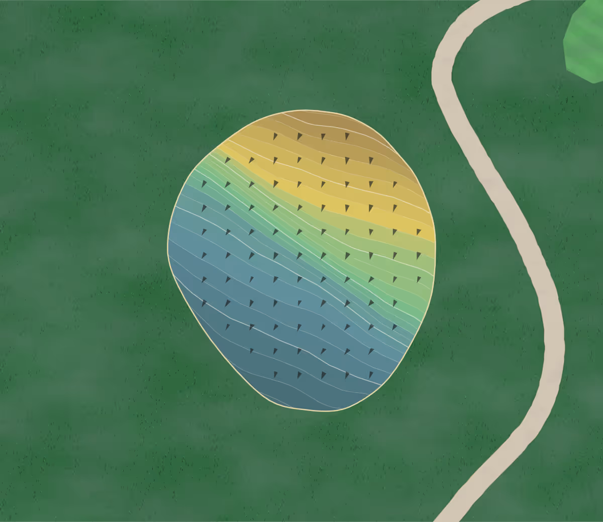 Green contour map of Skippack GC in Skippack, Pennsylvania — 273 elevation contours at a 3-inch interval with fall-line arrows, traced from 1-meter lidar