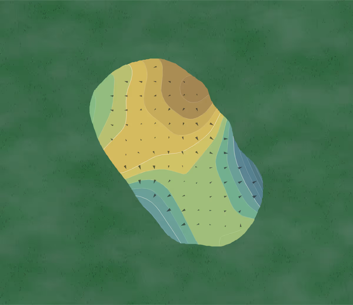Green contour map of Skyview in Hernando, Florida — 174 elevation contours at a 3-inch interval with fall-line arrows, traced from 1-meter lidar