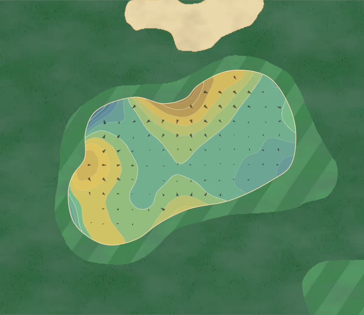 Green contour map of Sleepy Ridge in Orem, Utah — 263 elevation contours at a 3-inch interval with fall-line arrows, traced from 1-meter lidar