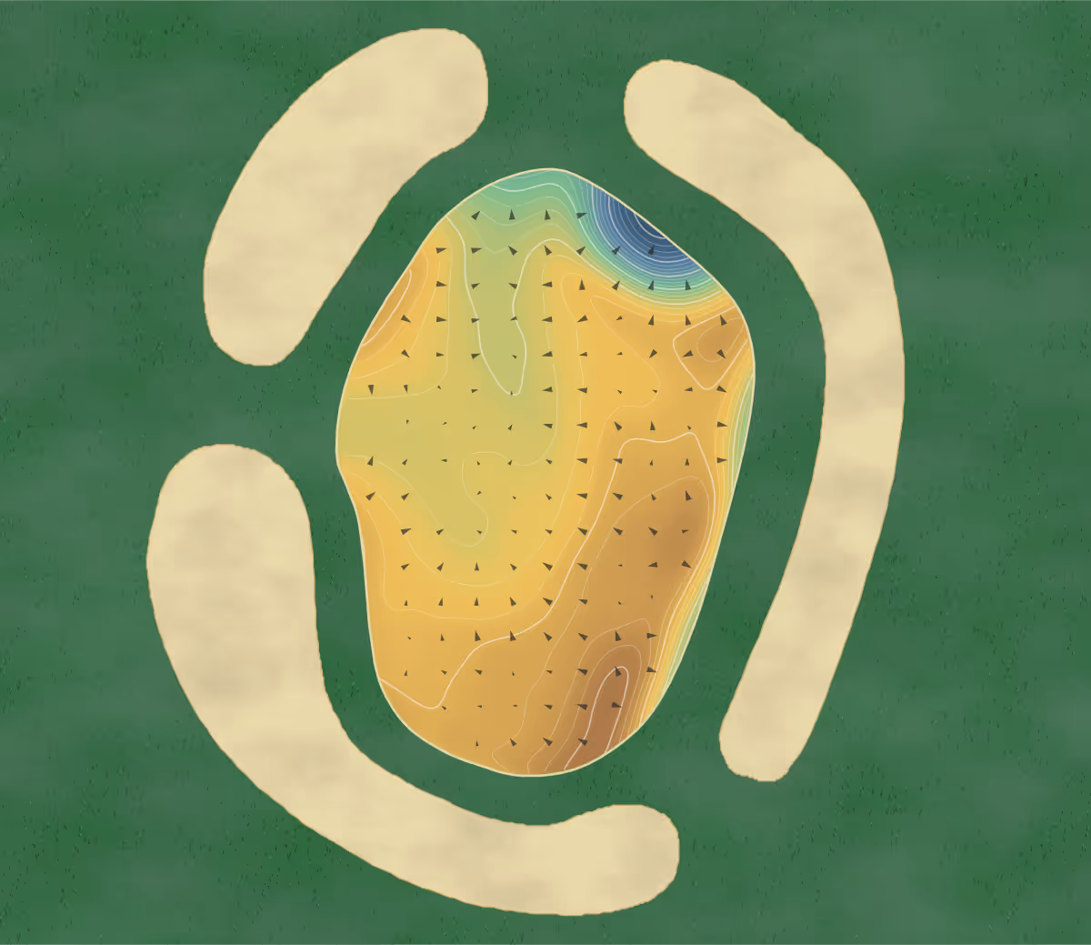 Green contour map of Soldier Hill in Emerson, New Jersey — 297 elevation contours at a 3-inch interval with fall-line arrows, traced from 1-meter lidar