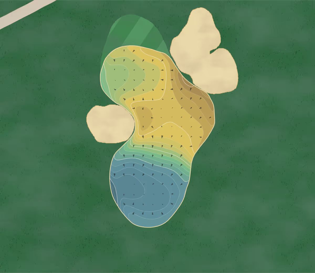 Green contour map of Somersett in Reno, Nevada — 330 elevation contours at a 3-inch interval with fall-line arrows, traced from 1-meter lidar