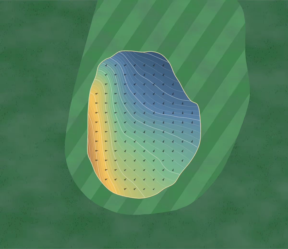 Green contour map of Souris Valley in Minot, North Dakota — 271 elevation contours at a 3-inch interval with fall-line arrows, traced from 1-meter lidar