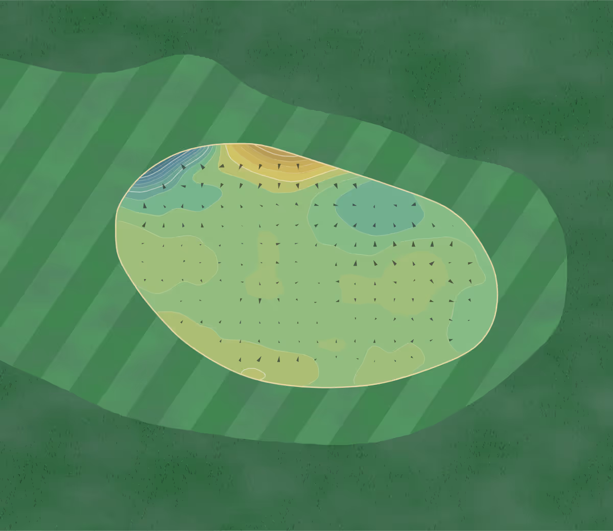 Green contour map of Southport And in Merseyside, England — 165 elevation contours at a 8-centimeter interval with fall-line arrows, traced from 1-meter lidar