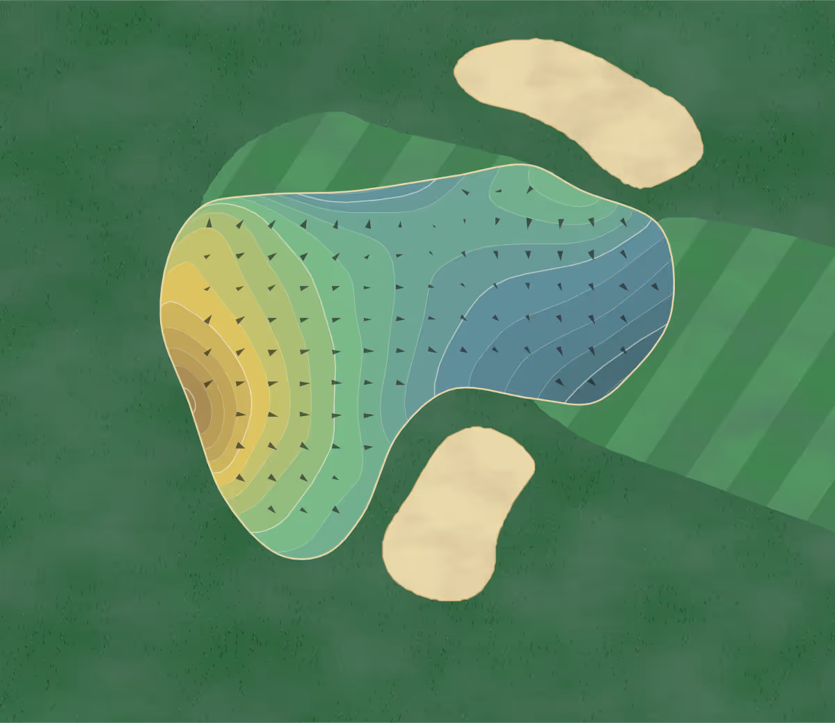 Green contour map of Southview in West St. Paul, Minnesota — 214 elevation contours at a 3-inch interval with fall-line arrows, traced from 1-meter lidar