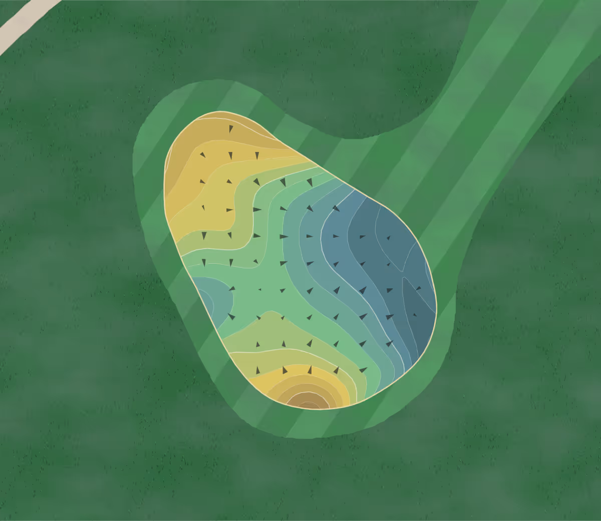 Green contour map of Split Rail in Aledo, Texas — 186 elevation contours at a 3-inch interval with fall-line arrows, traced from 1-meter lidar